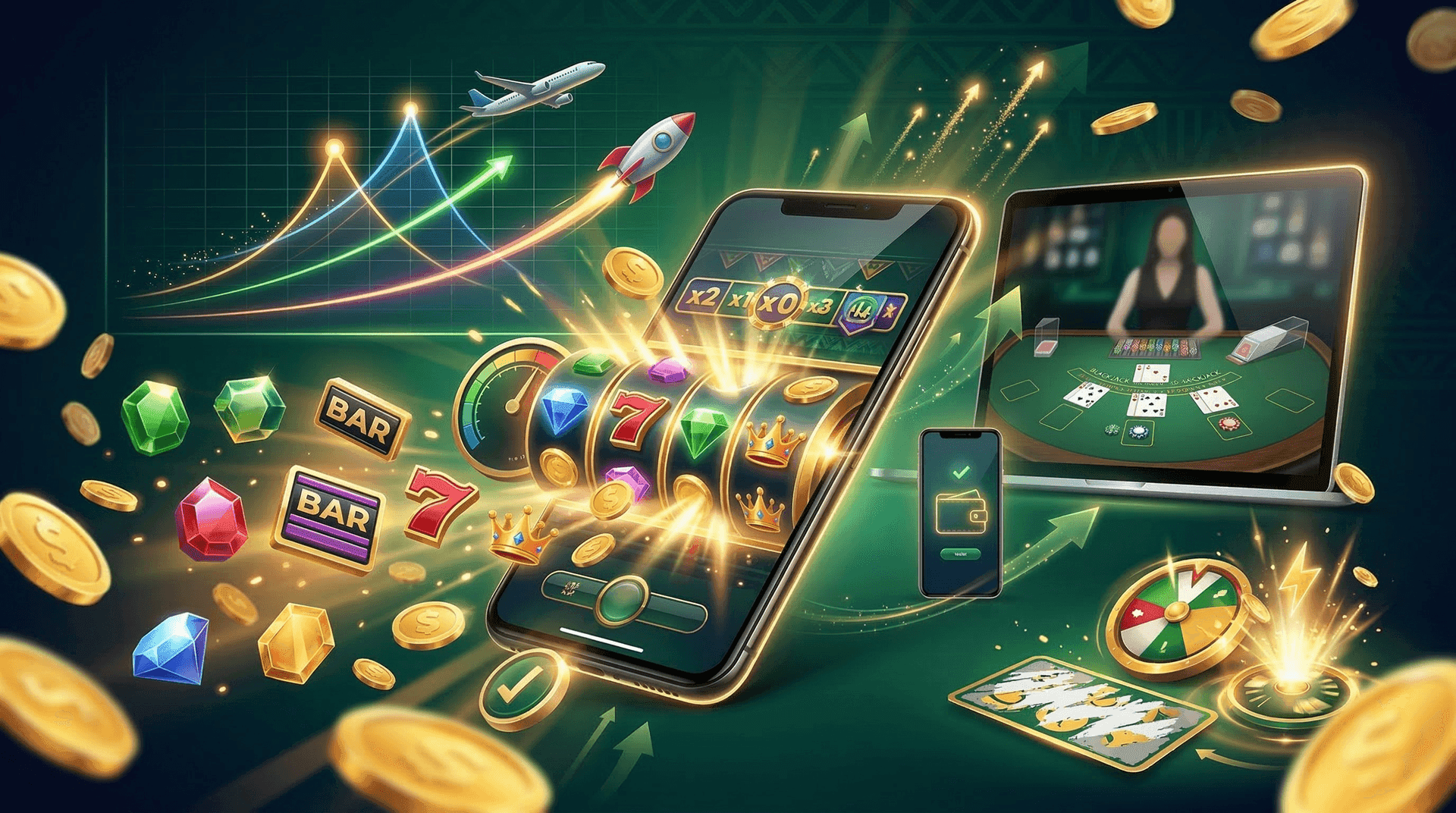Casino games collage Casino games collage slot machine roulette wheel Aviator plane Ghana
