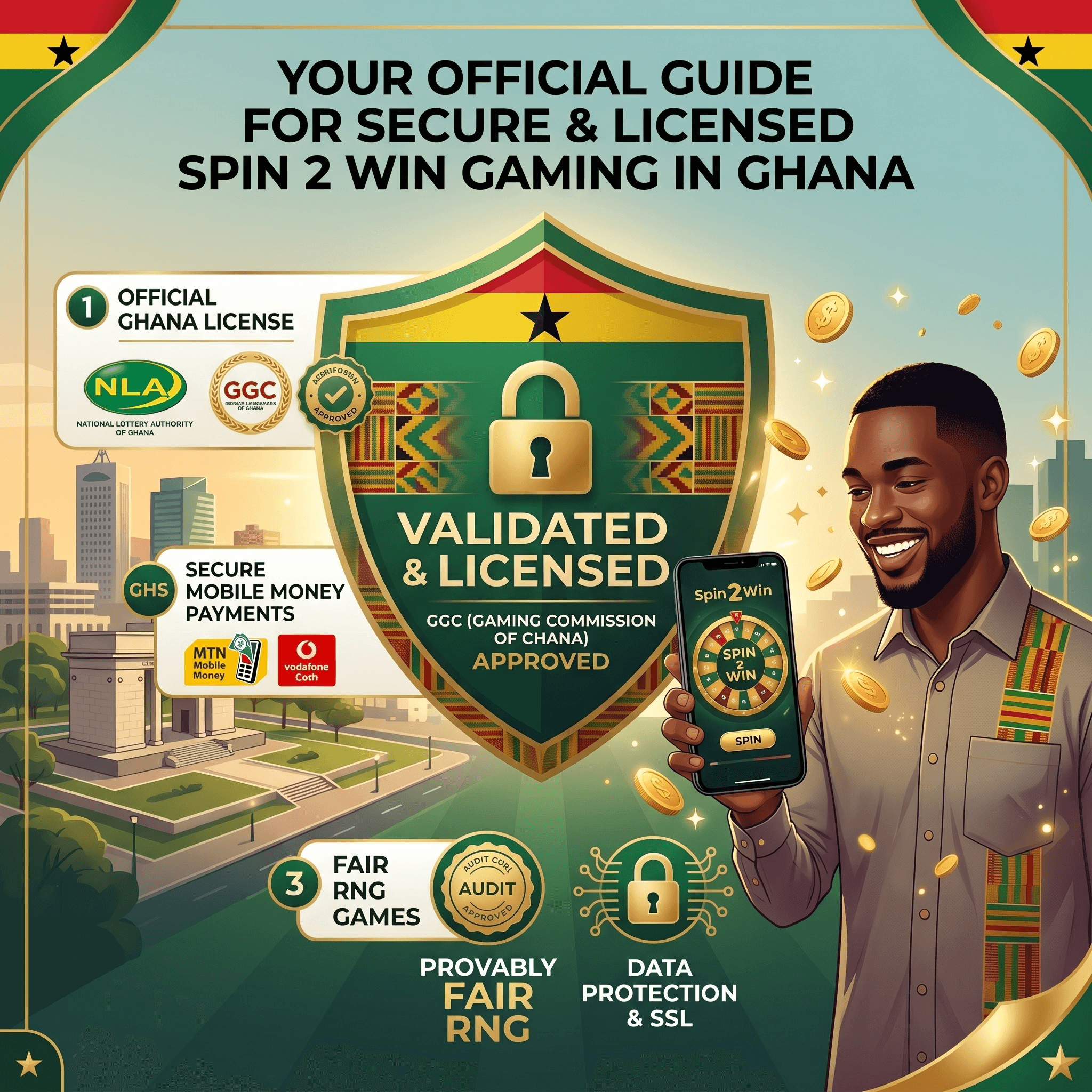 Spin 2 Win wheel game mobile casino Ghana Spin 2 Win wheel game mobile casino Ghana smartphone